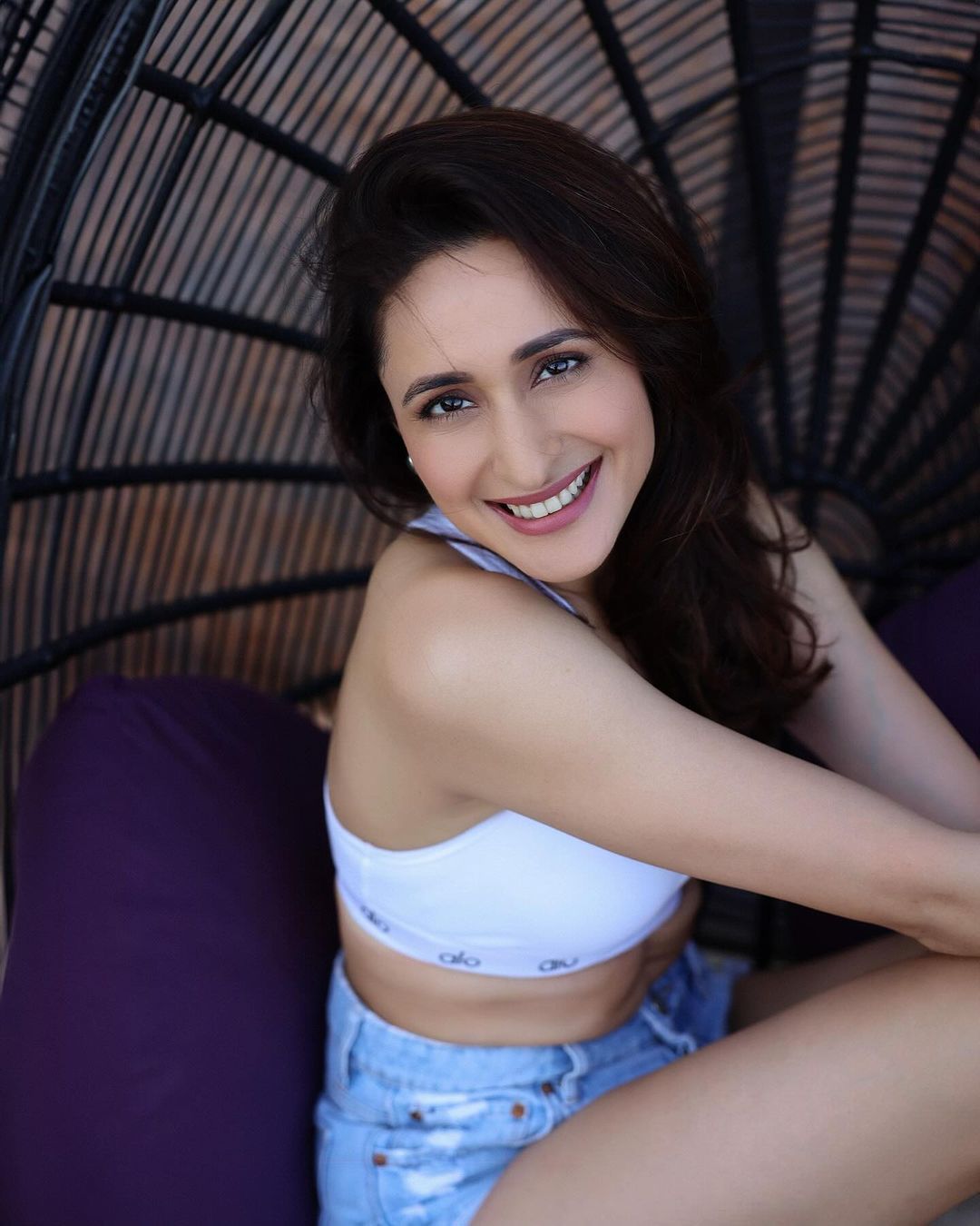 Pragya Jaiswal Stuns in Sports Bra and Denim Shorts