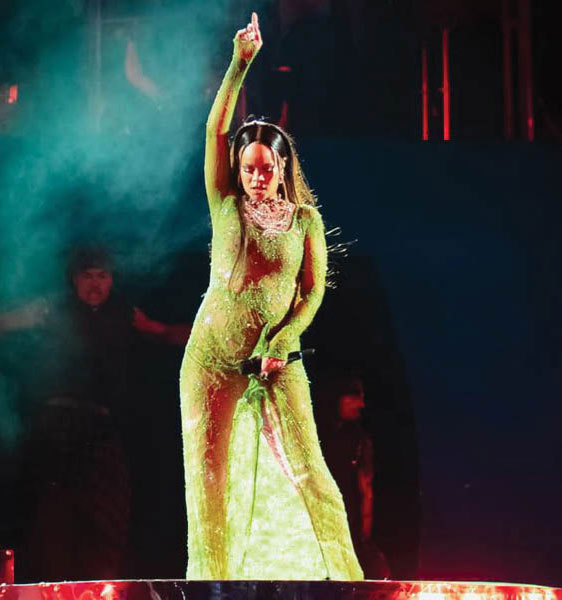 Rihanna perform at their first pre-wedding party