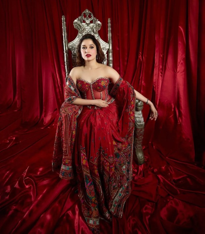 Actress Tamannaah Bhatia new photoshoot in red dress is trending
