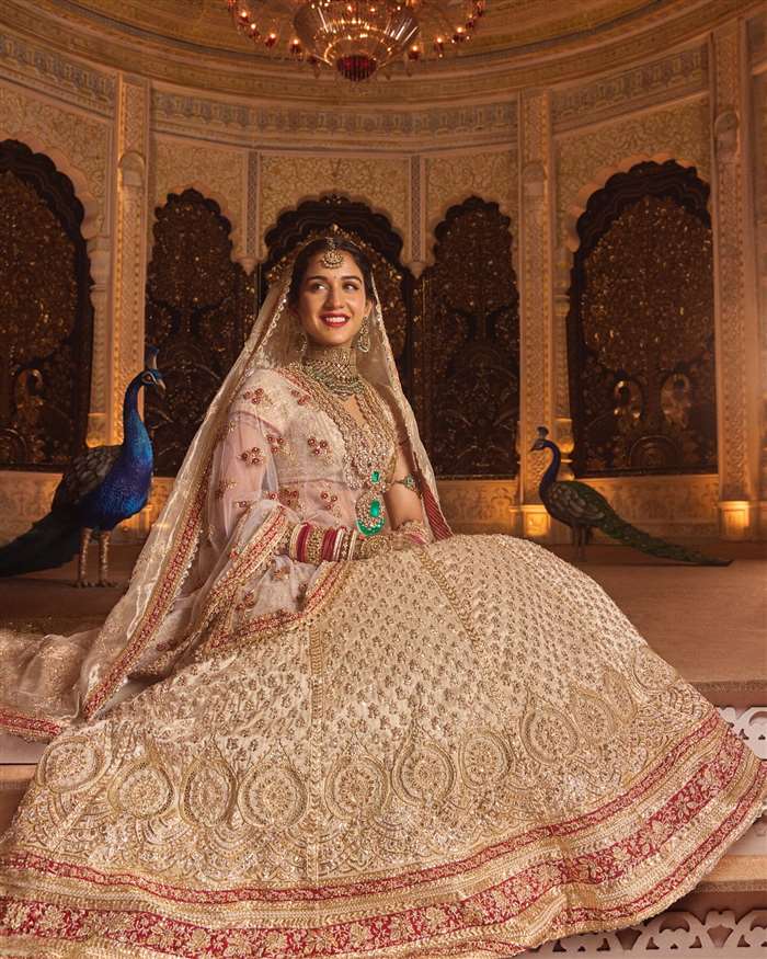 Anant Ambani Radhika Merchant Wedding Bridal Look Wears Traditional Red White Lehenga