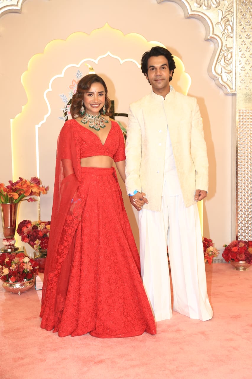 Rajkummar Rao arrived with wife Patralekha at the wedding Venue.