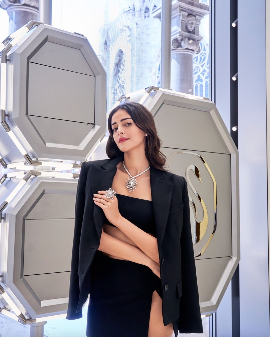 Ananya Panday stuns with a blazer draped over her shoulders