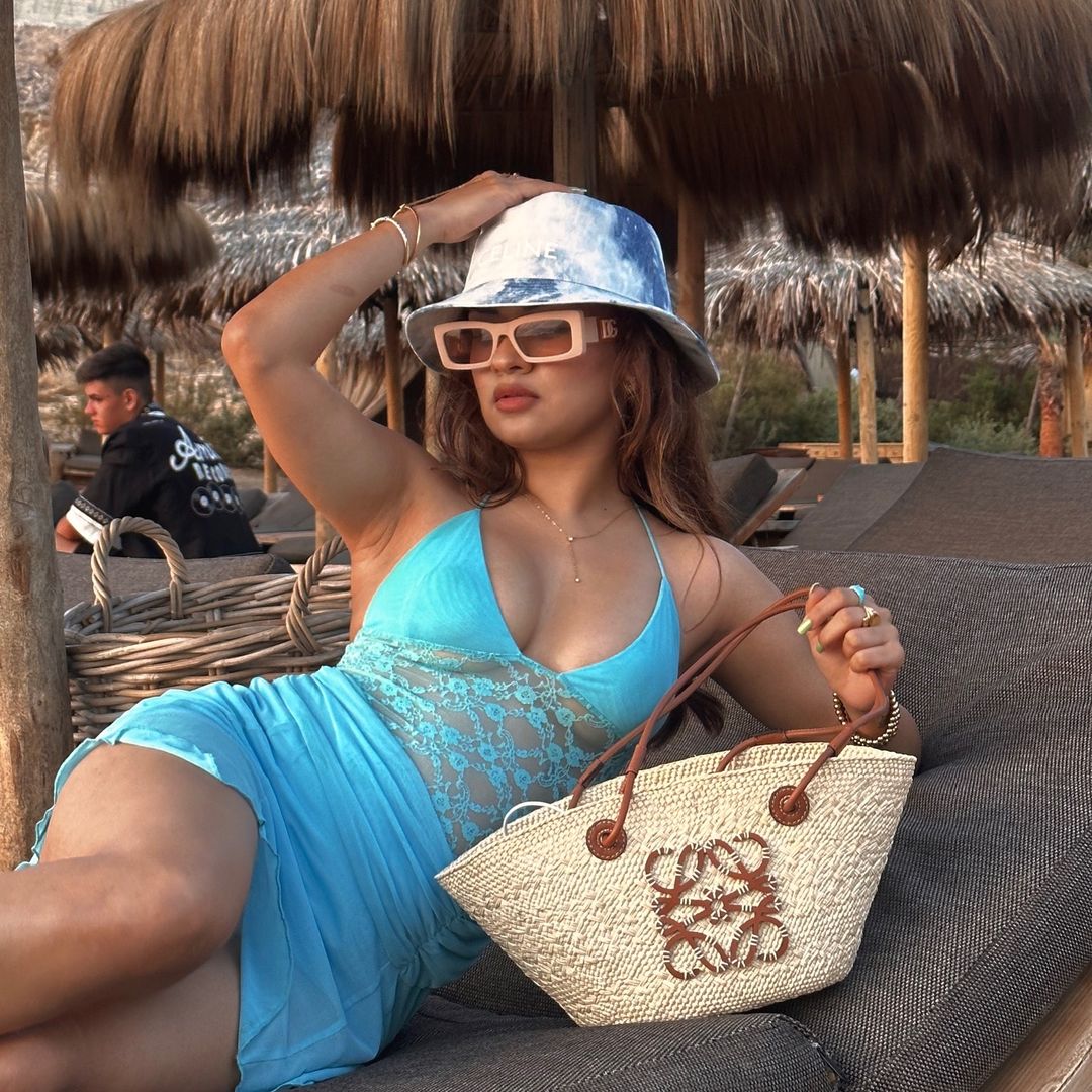 Avneet Kaur turns heads in her captivating blue net dress.