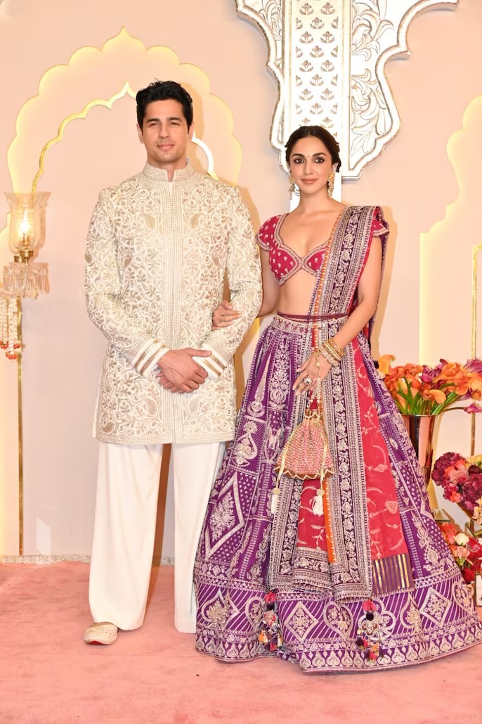 Siddharth Malhotra with his wife Kaira Advani at Anant Ambani And Radhika Merchant Wedding Celebration.