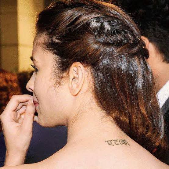 Alia has the word ‘Pataka’ inked in Hindi on the nape of her neck.