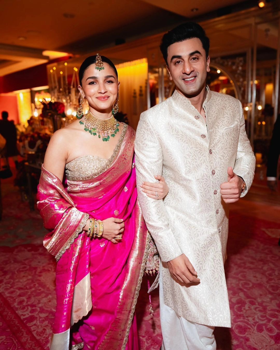 Alia Bhatt and Ranveer Kapoor beaming with joy