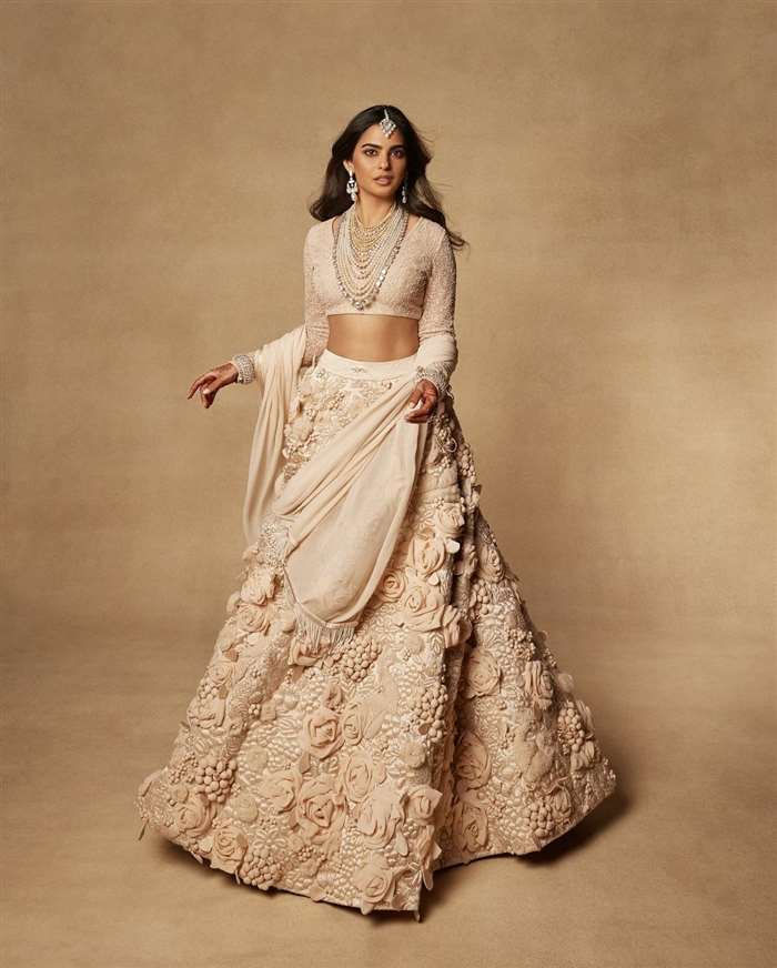 Isha Ambani Steals The Show In Custom Sabyasachi Couture At Brother's Wedding