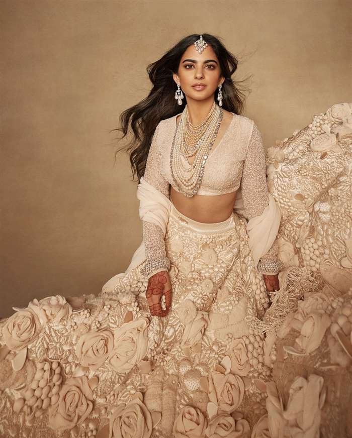 Isha Ambani Steals The Show In Custom Sabyasachi Couture At Brother's Wedding