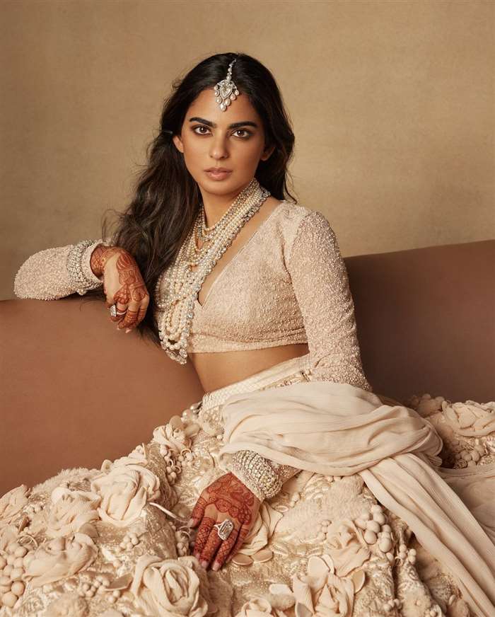 Isha Ambani Steals The Show In Custom Sabyasachi Couture At Brother's Wedding