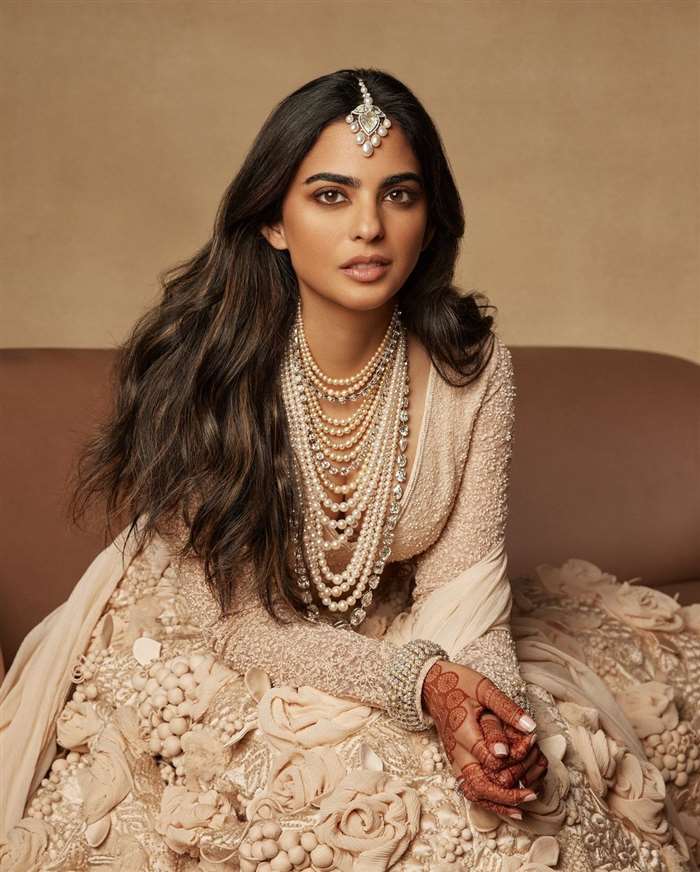 Isha Ambani Steals The Show In Custom Sabyasachi Couture At Brother's Wedding