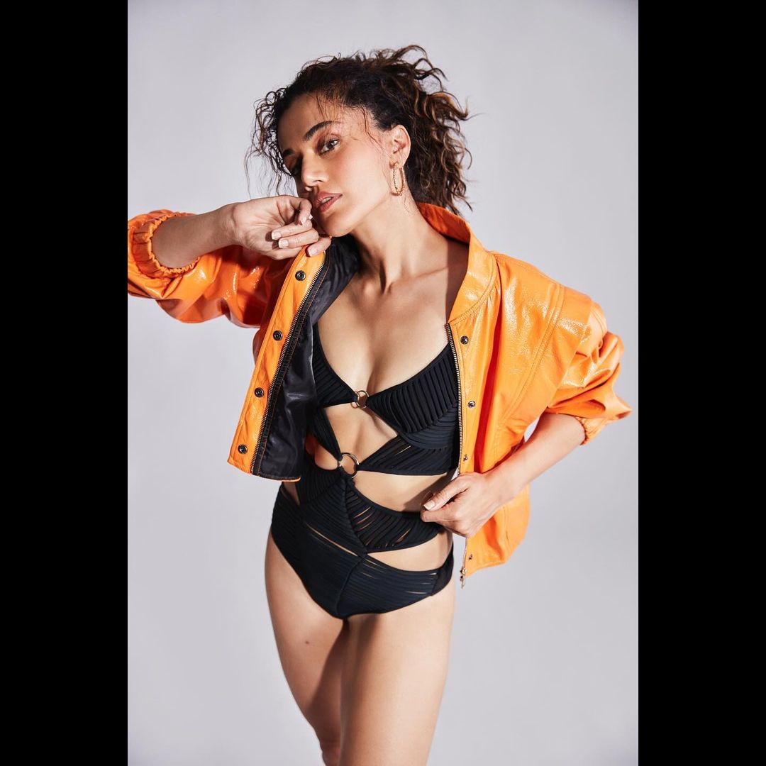 Taapsee Pannu recently shared pictures of herself in a black cut-out monokini