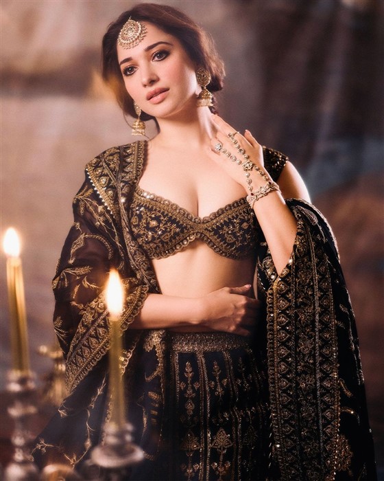 Radiant in black and gold: Tamannaah Bhatia's lehenga look is pure perfection