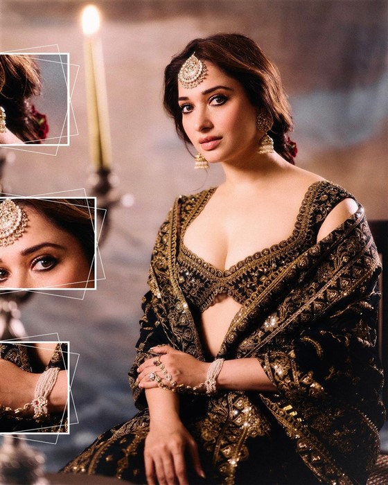 Alluring and elegant, Tamannaah Bhatia's black and gold lehenga is a fashion masterpiece