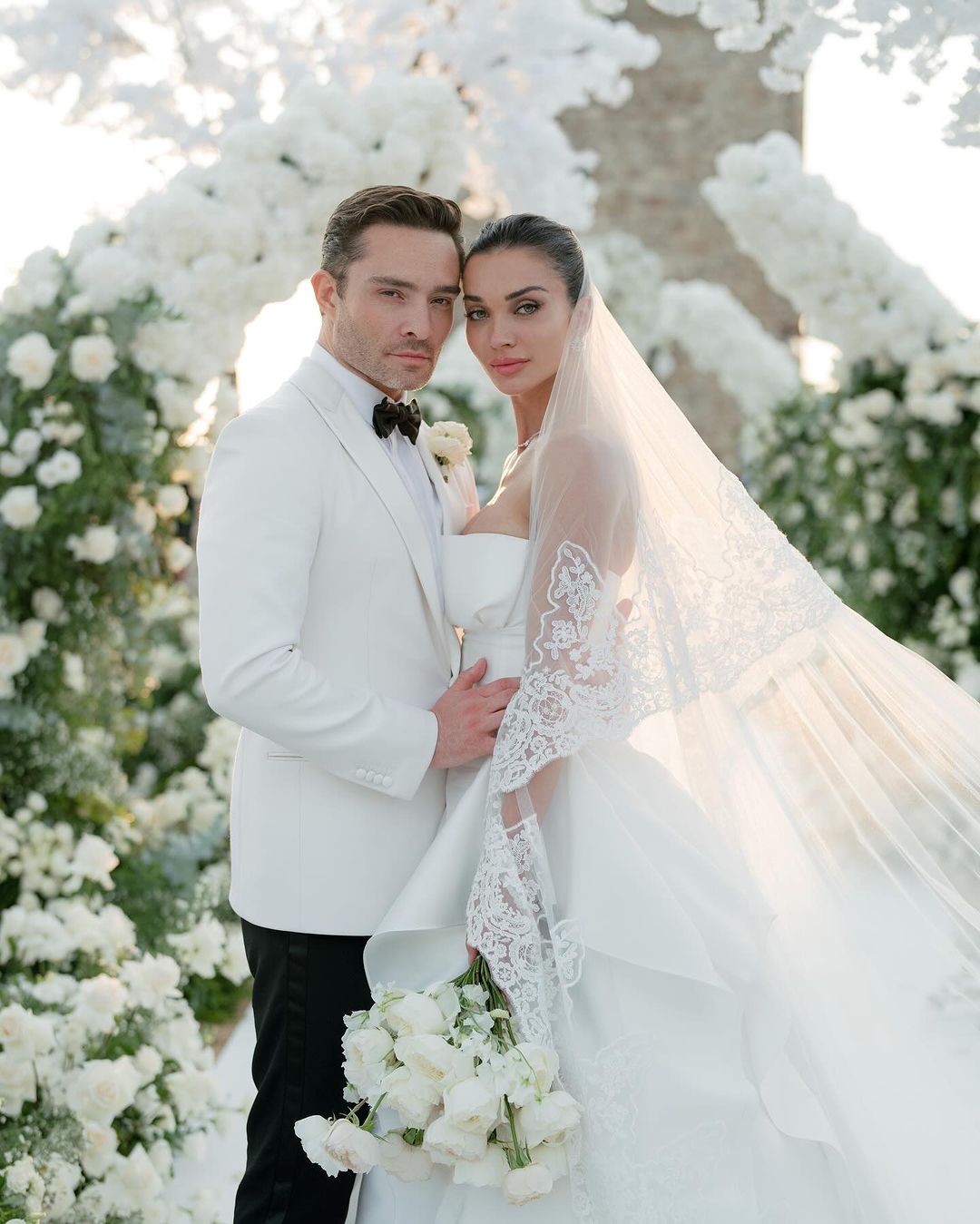 Amy Jackson and Ed Westwick’s wedding took place on the picturesque Amalfi Coast in Italy.