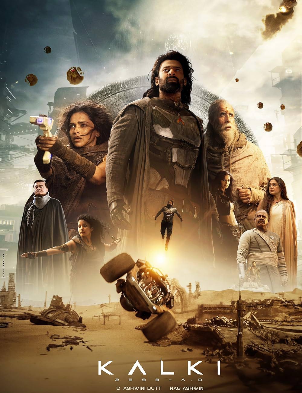 Kalki 2898 AD, a mythological sci-fi film directed by Nag Ashwin and starring Amitabh Bachchan, Kamal Haasan, Prabhas and Deepika Padukone.