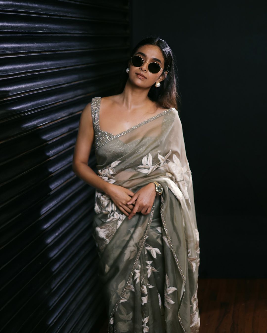 Keerthy Suresh Stuns In A grey saree and captioned as 