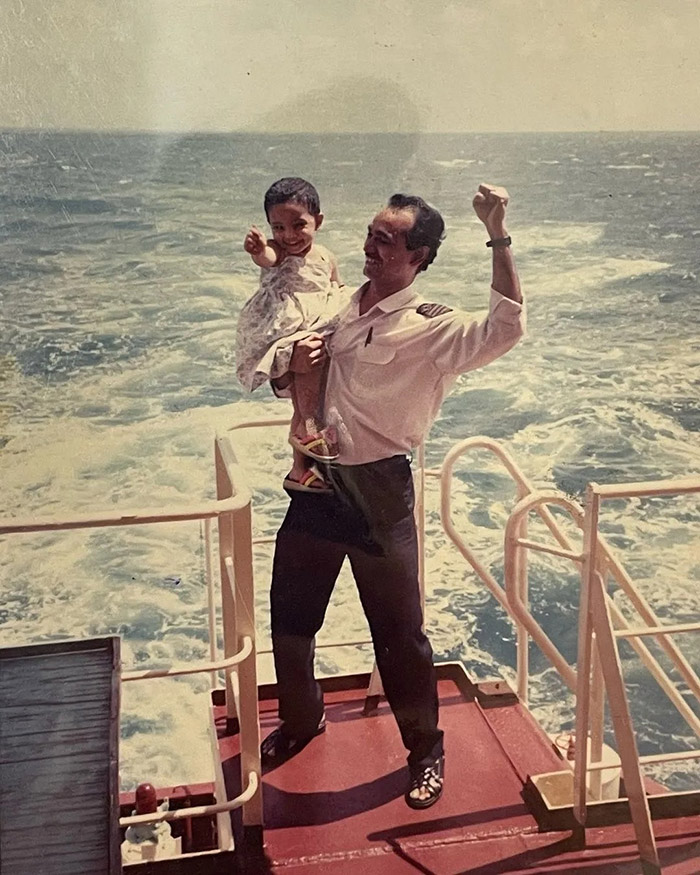 Sobhita Dhulipala with her father Venugopala Rao Dhulipala in a rare childhood picture.