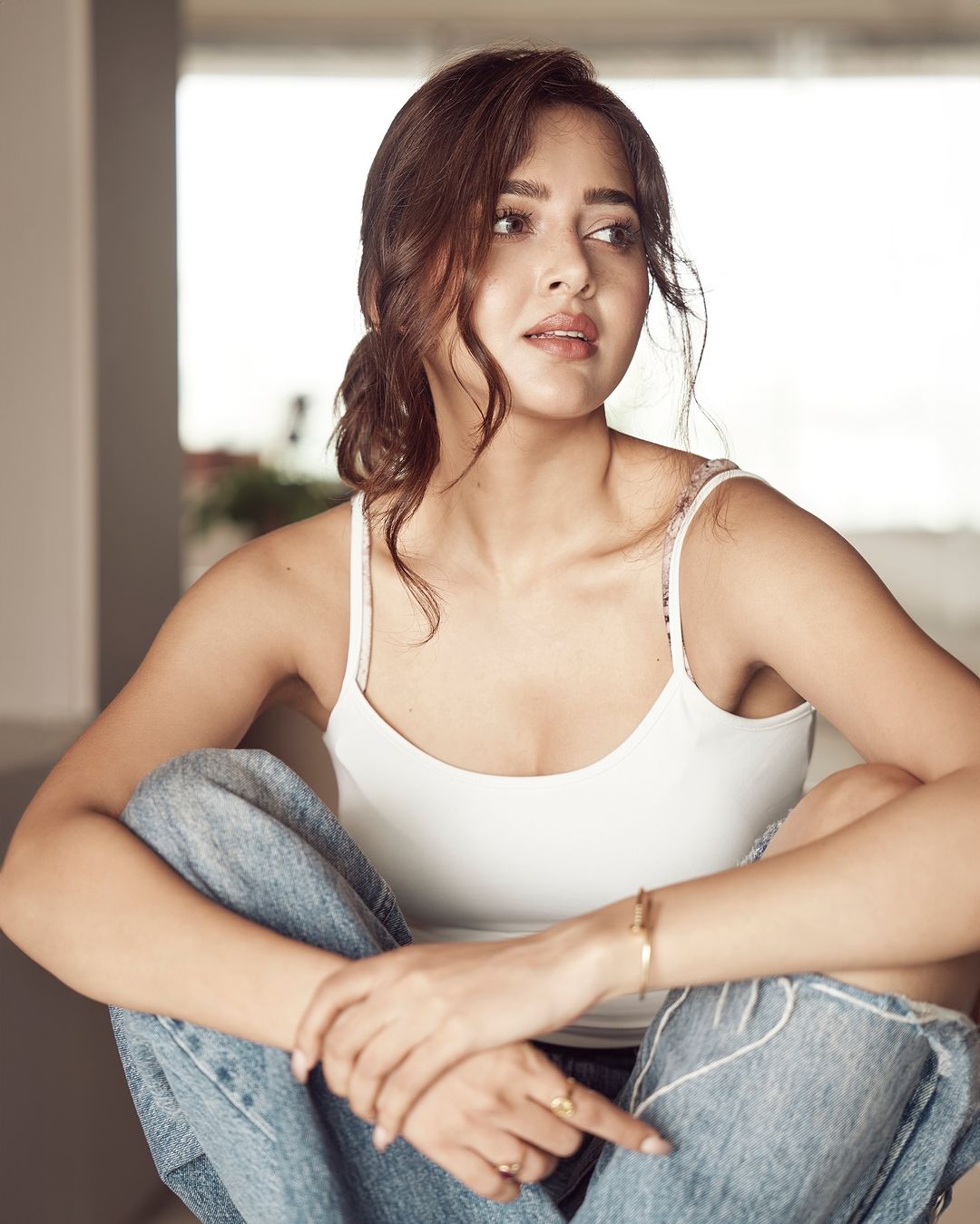 Tejasswi Prakash doned  white tank top showcases her toned arms