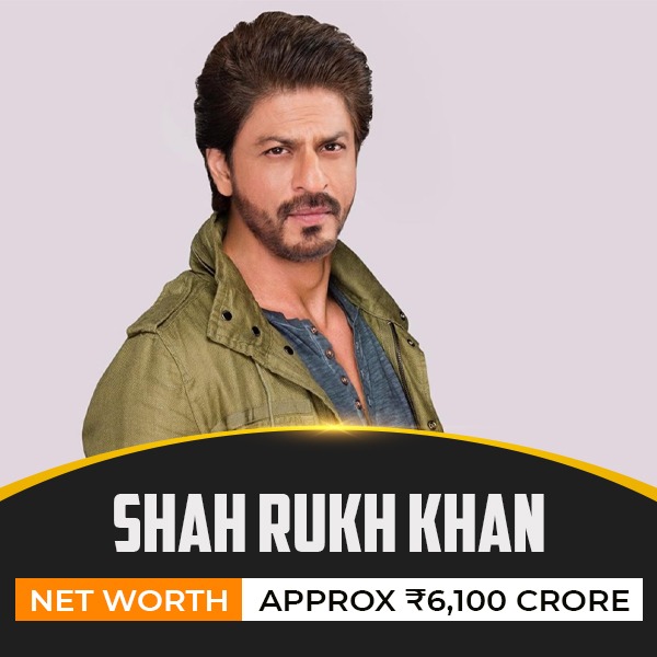 Shah Rukh Khan  Net Worth: Approximately ₹6,100 crore