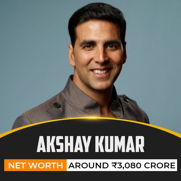 Akshay Kumar  Net Worth: Around ₹3,080 crore