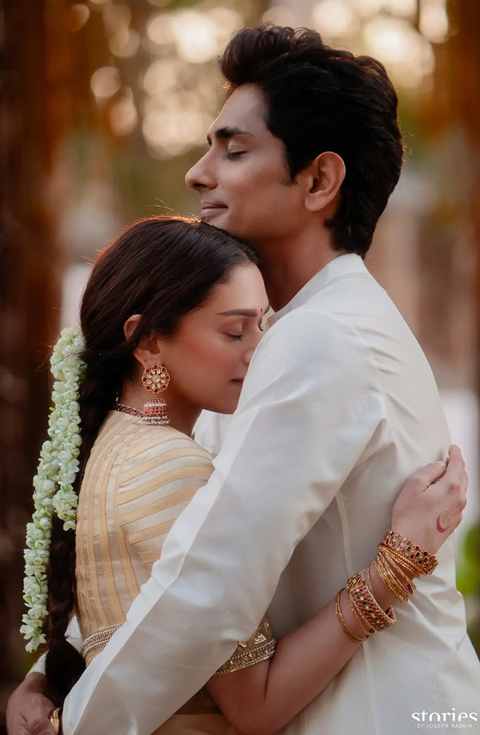 अदिति के वेडिंग लुक की बात की जाए तो उन्होंने साड़ी के साथ चोकर नेकलेस और झुमकी पहनी हुई थी