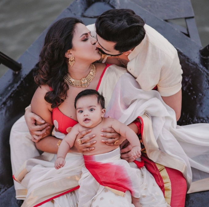 Amala Paul introduces son Ilai to the world on Onam