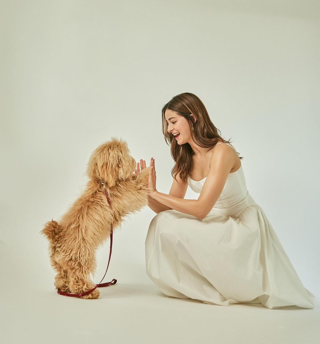Ananya Panday Shines In Heartwarming Photos With Her Dog Riot, Stuns In A De La Vali Dress