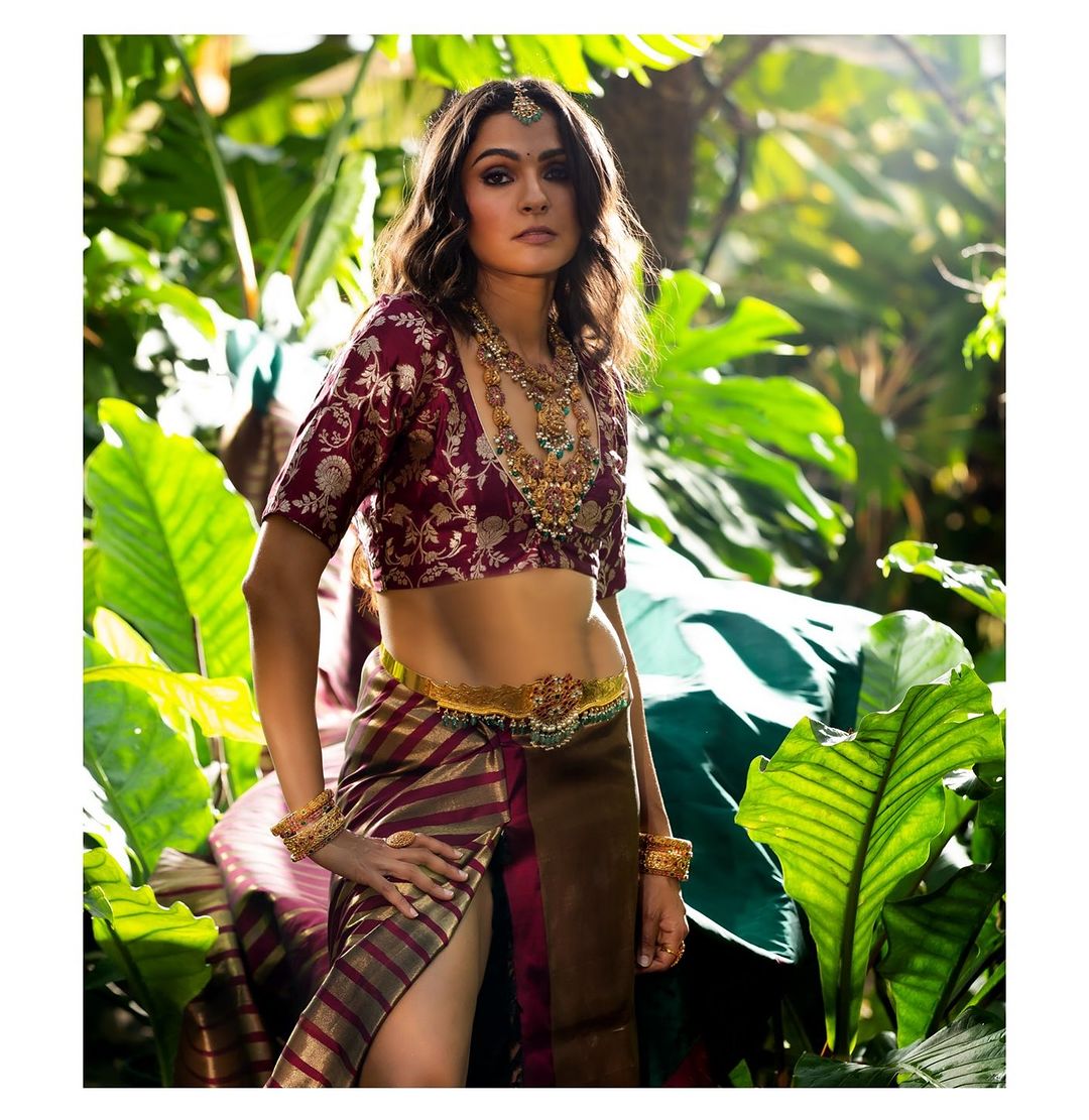 Andrea Jeremiah’s decision to go blouseless in a traditional saree.