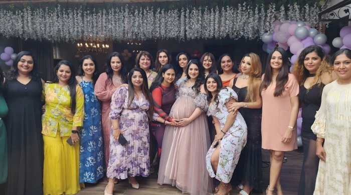 Ganesh and shilpa couple celebrates Harshika Poonacha's baby shower, see pics