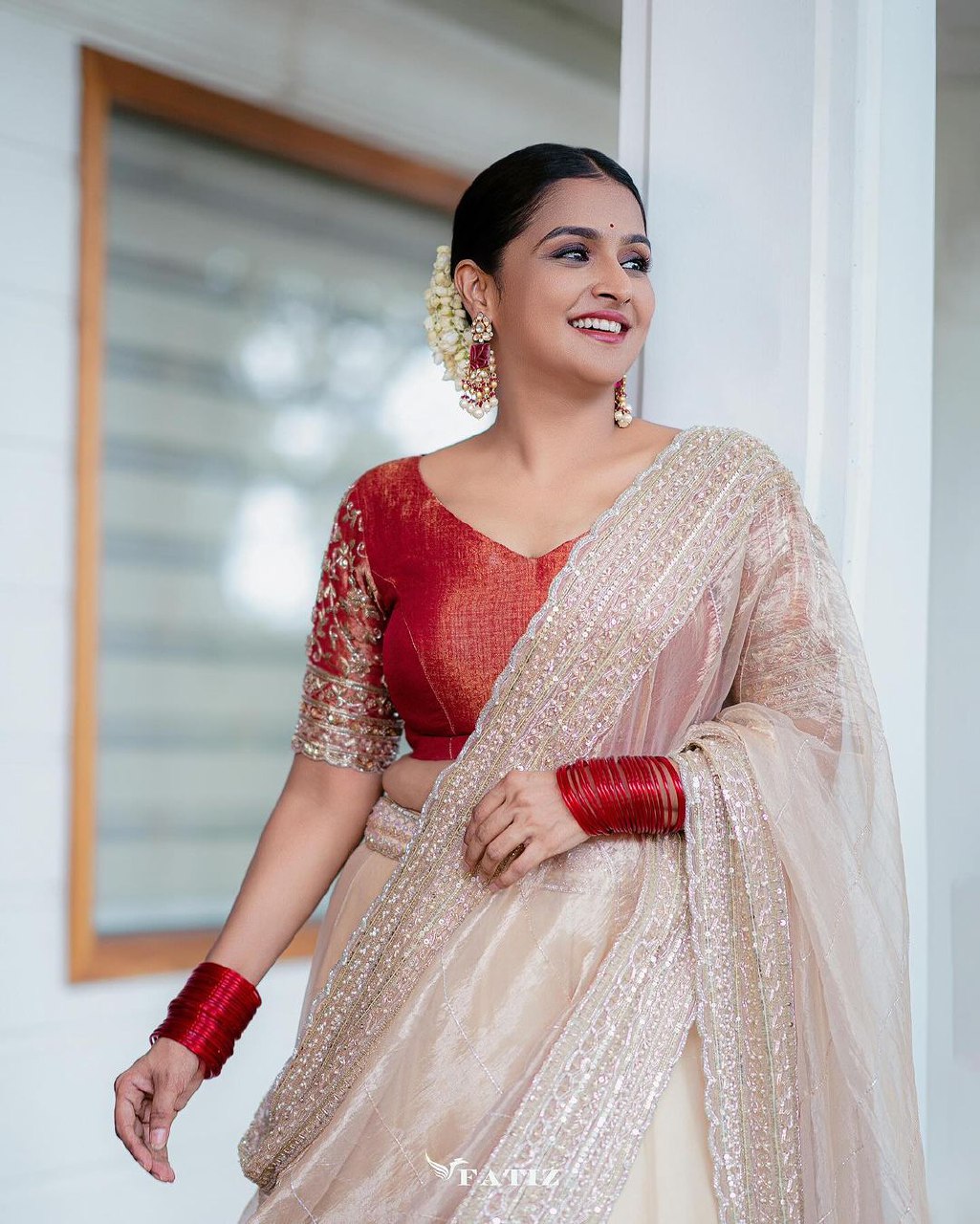 Ramya Nambeesan embraced the Onam spirit in a traditional lehenga.