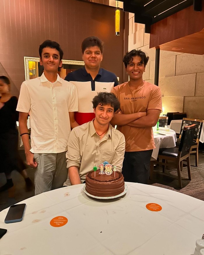 Namrata Shirodkar shared a series of pictures from the event on Instagram, showing Gautham sitting in front of a chocolate cake adorned with an 
