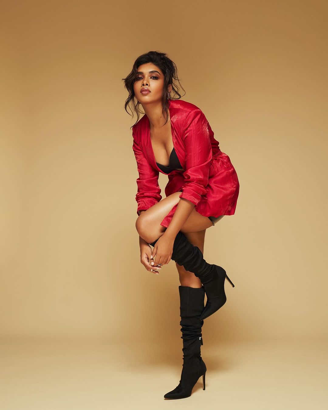 Dushara Vijayan Paints The Town Red With Her Latest Edgy Snaps