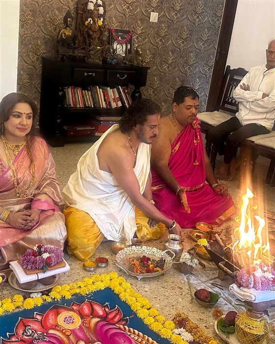 Upendra Celebrates Ganesh Chaturthi With Family; see pics