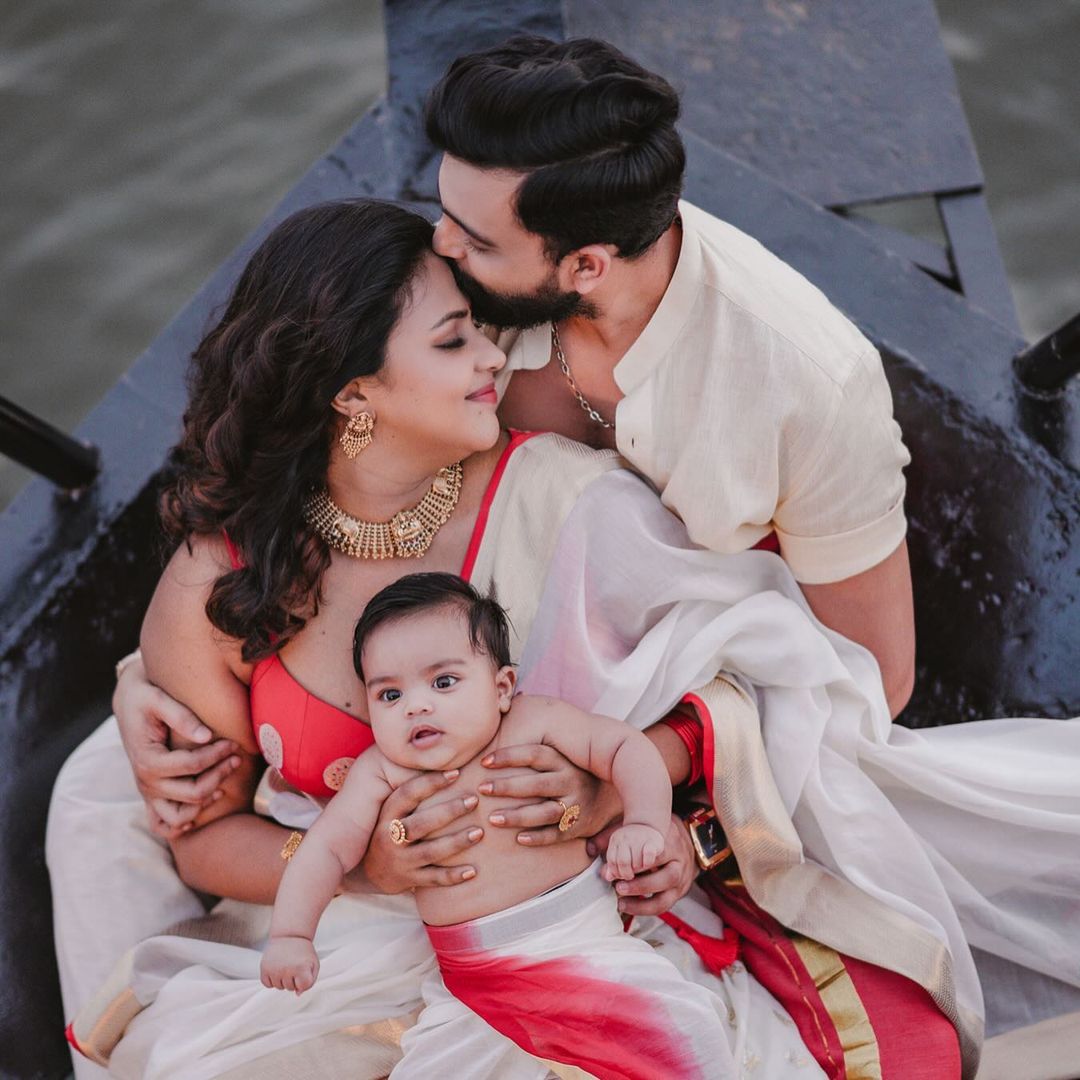 Amala Paul is seen savoring the serene beauty of their vacation destination