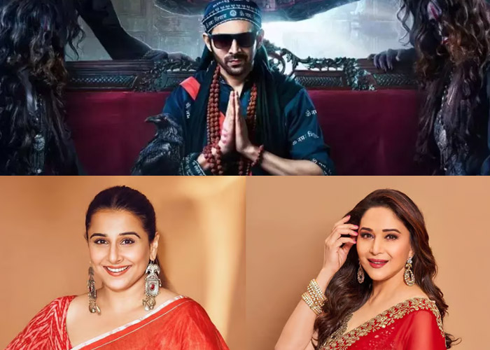 Lead Actors: Kartik Aaryan as Ruhaan Randhawa  (Rooh Baba), Vidya Balan as (Manjulika 1), and Madhuri Dixit as (Manjulika 2).