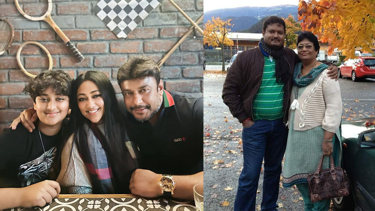 Born to actor Thoogudeepa Srinivas and Meena, Darshan has a brother, Dinakar, who is a filmmaker, and a sister, Divya. He is married to Vijayalakshmi, and they have a son named Vineesh.