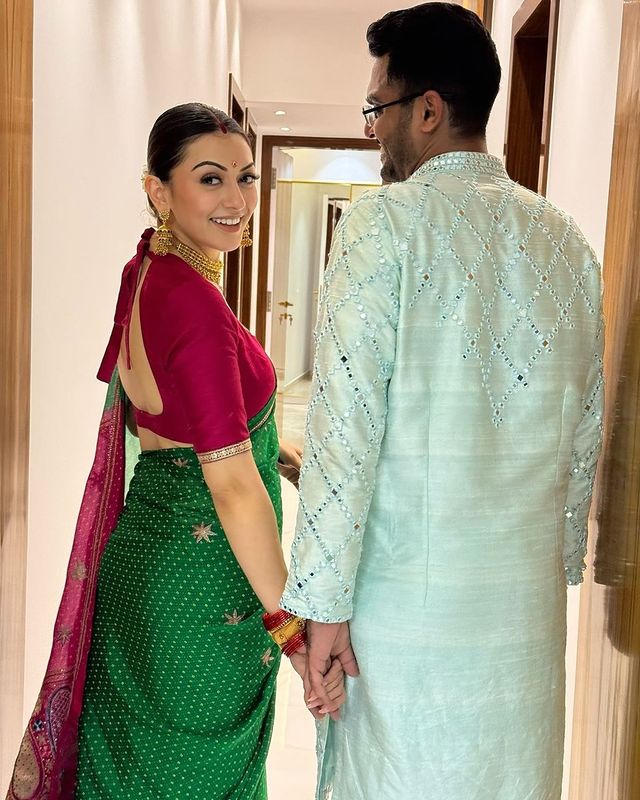 Hansika Motwani and Sohael Khaturiya Celebrate New Home ceremony photos.