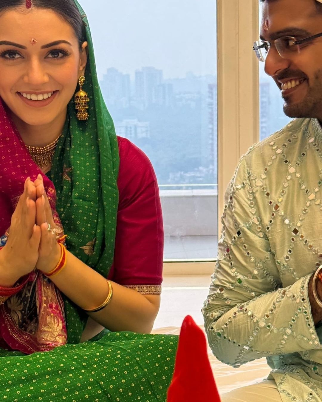 Hansika Motwani and Sohael Khaturiya Celebrate New Home ceremony photos.