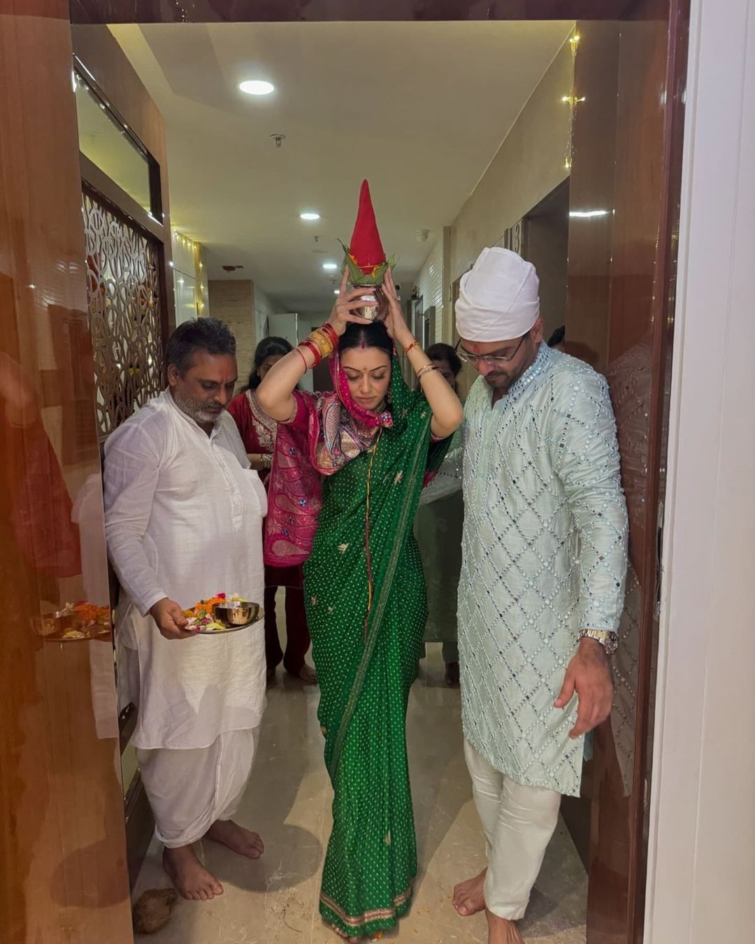 Hansika Motwani and Sohael Khaturiya Celebrate New Home ceremony photos.