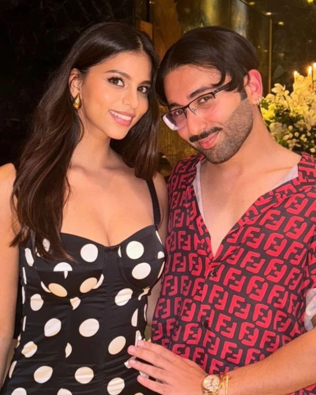 Orry with Suhana Khan at Radhika Merchant's Birthday Bash.