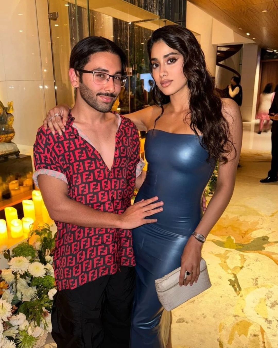 Orry with Janhvi Kapoor at Radhika Merchant's Birthday Bash.