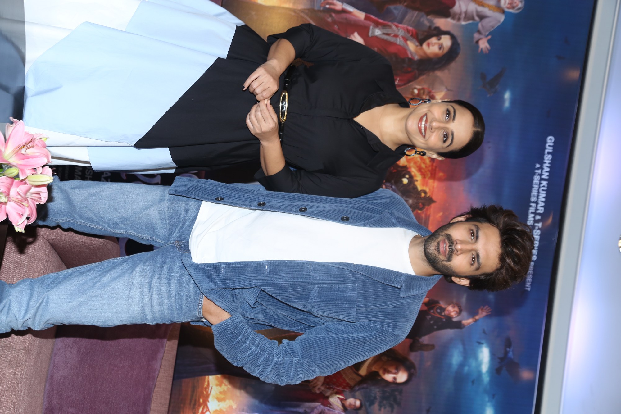 Kartik Aaryan and Vidya Balan Promote Bhool Bhulaiyaa 3 at Hyderabad Press Meet