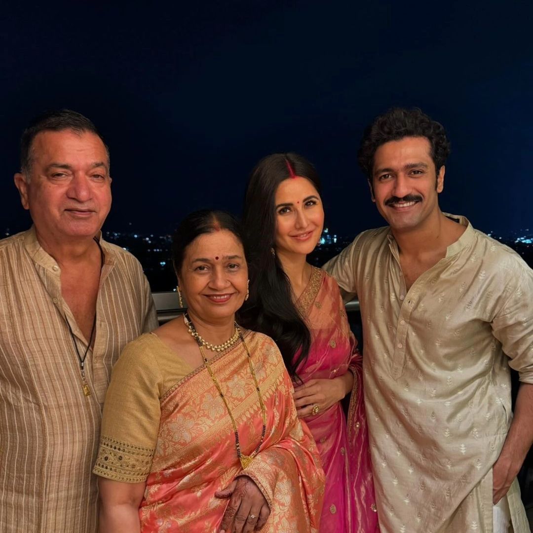 Katrina Kaif and Vicky Kaushal celebrated Karwa Chauth with their loved ones.