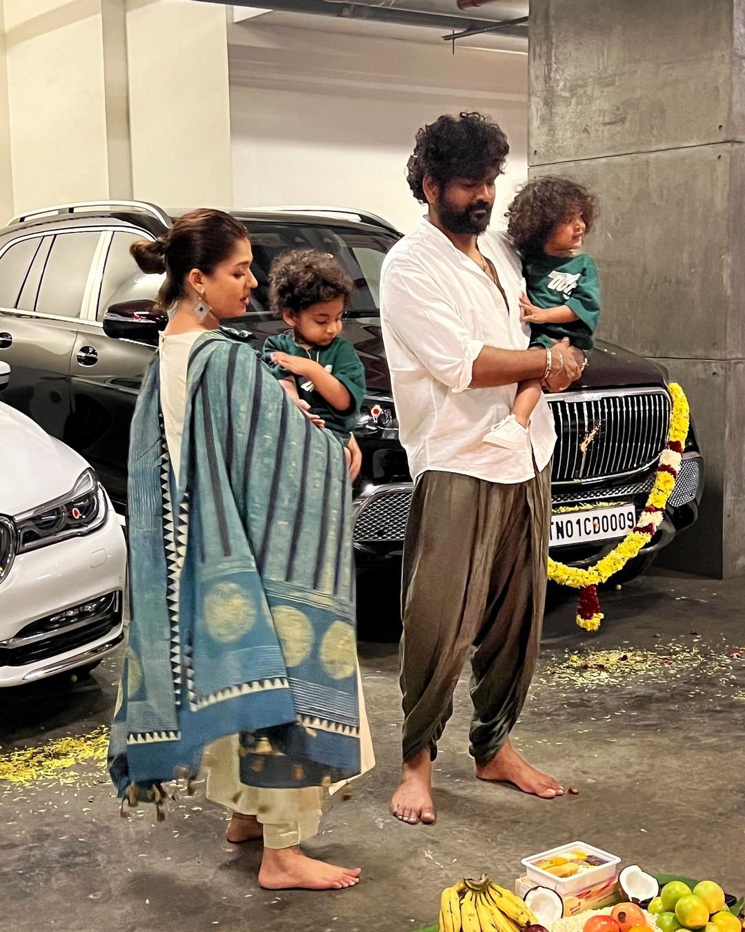 Nayanthara and Vignesh Sivan celebrated Vijaydashmi on October 13, 2024.