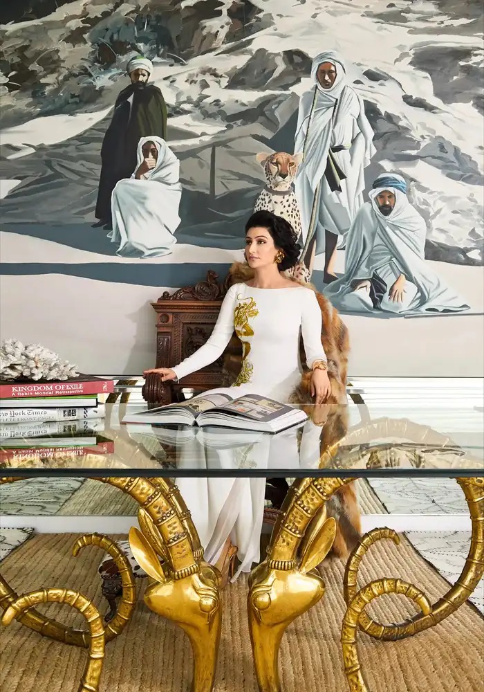Shalini Pasi Luxurious House Has 14 Rooms with gold art work on walls Inside Photos