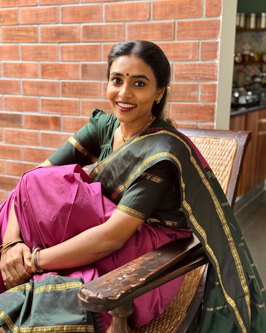 Sapthami Gowda Vintage Saree Photoshoot