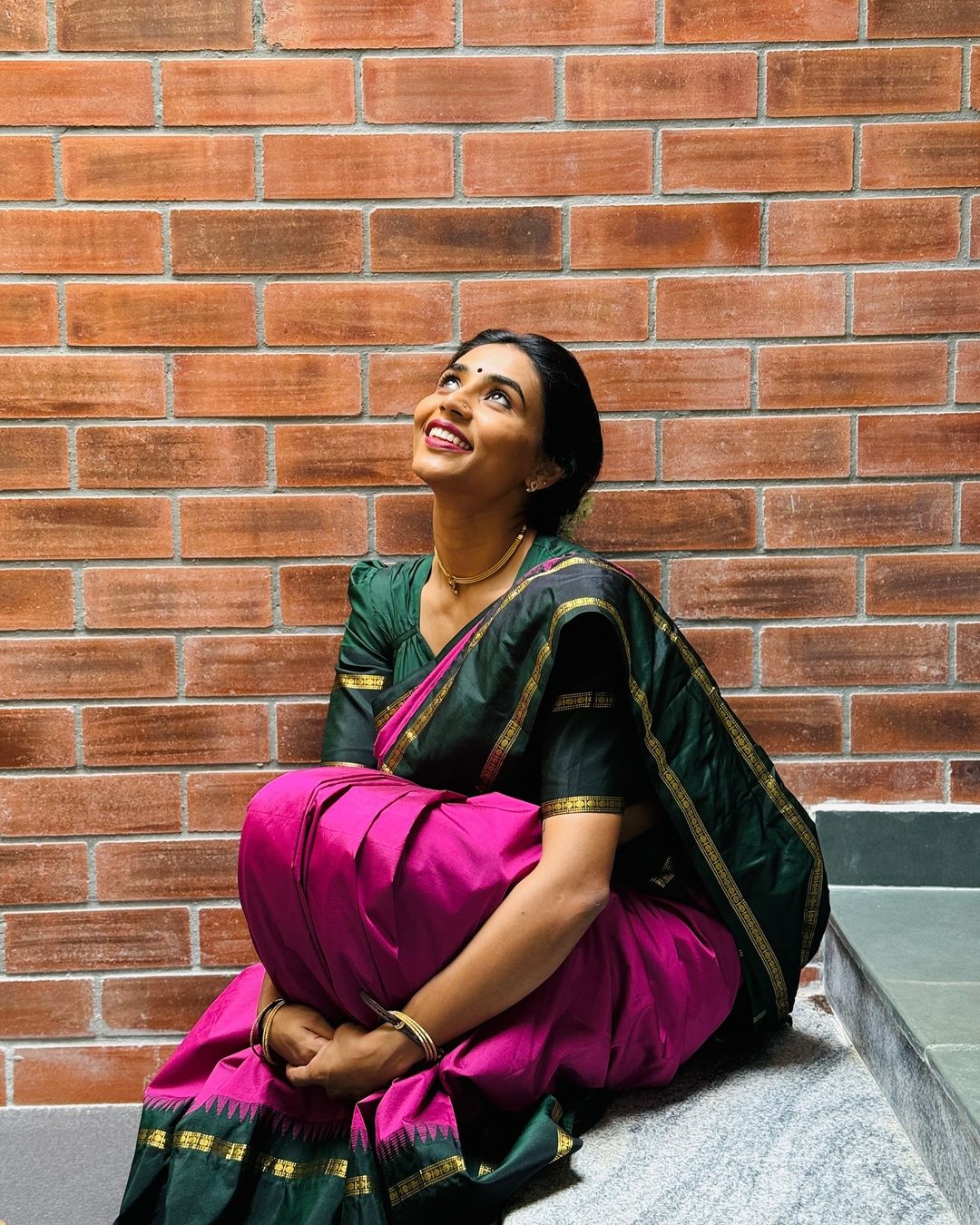 Sapthami Gowda Vintage Saree Photoshoot