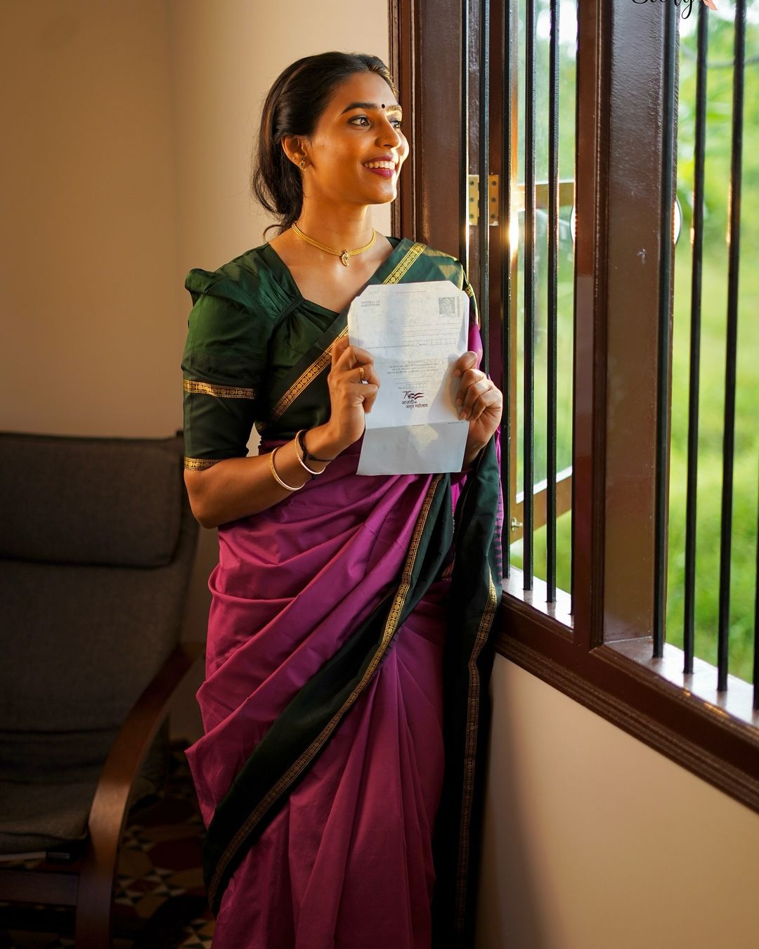 Sapthami Gowda Vintage Saree Photoshoot