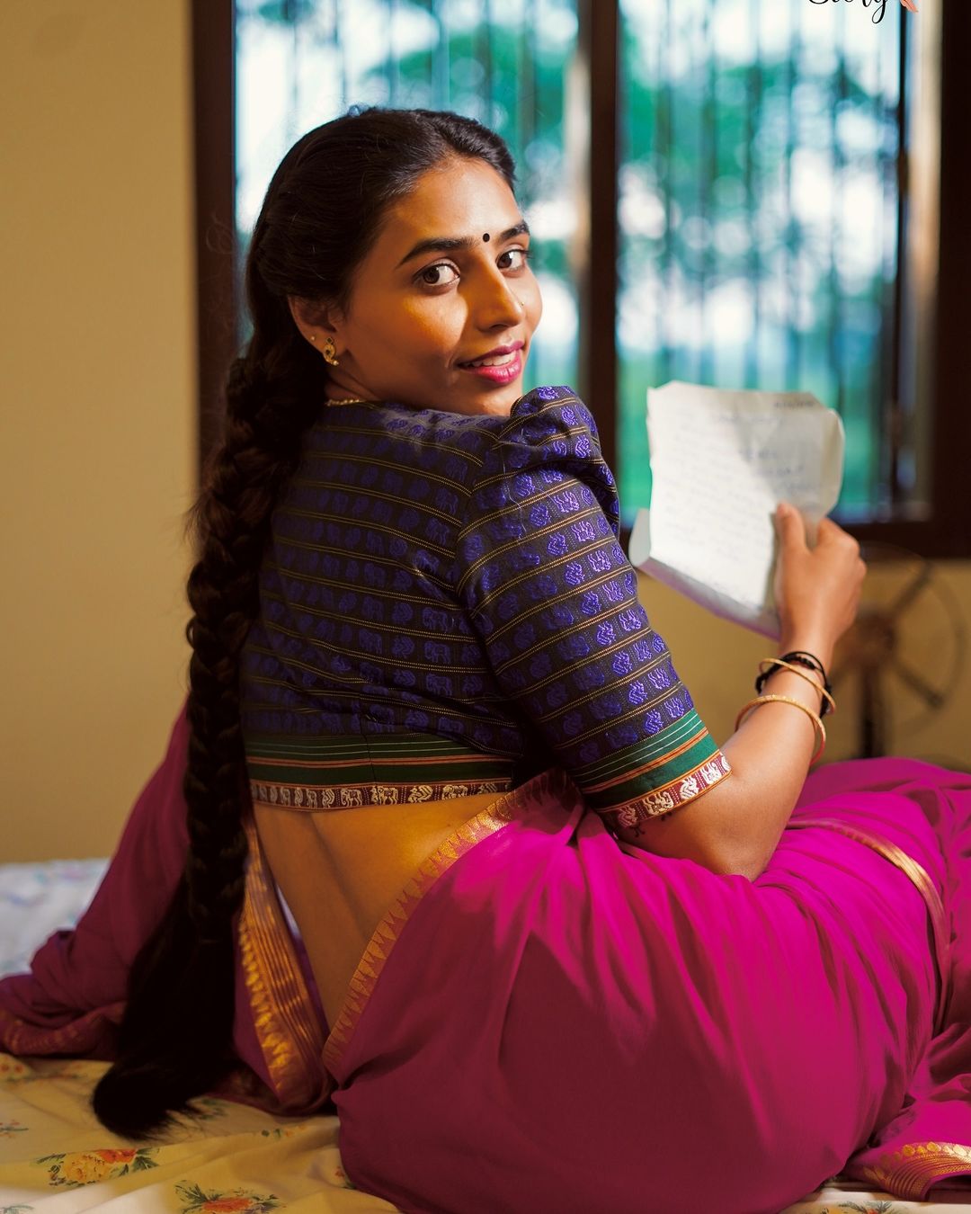 Sapthami Gowda Vintage Saree Photoshoot