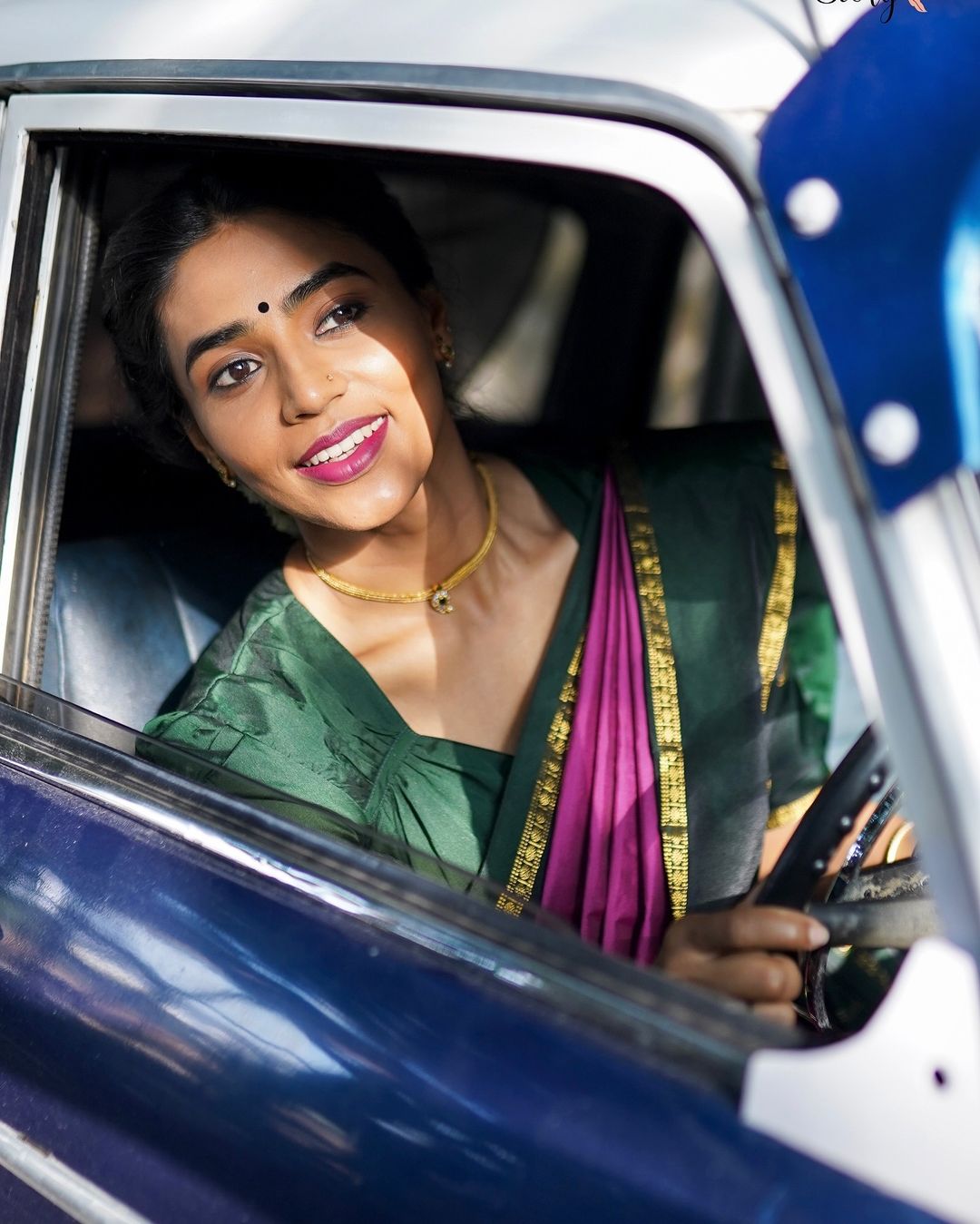 Sapthami Gowda Vintage Saree Photoshoot